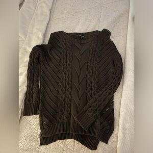 Express cable Knit Sweater - Dark Olive
